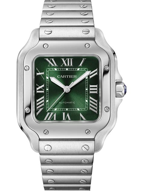 cartier santos medium green|cartier santos 29mm automatic.